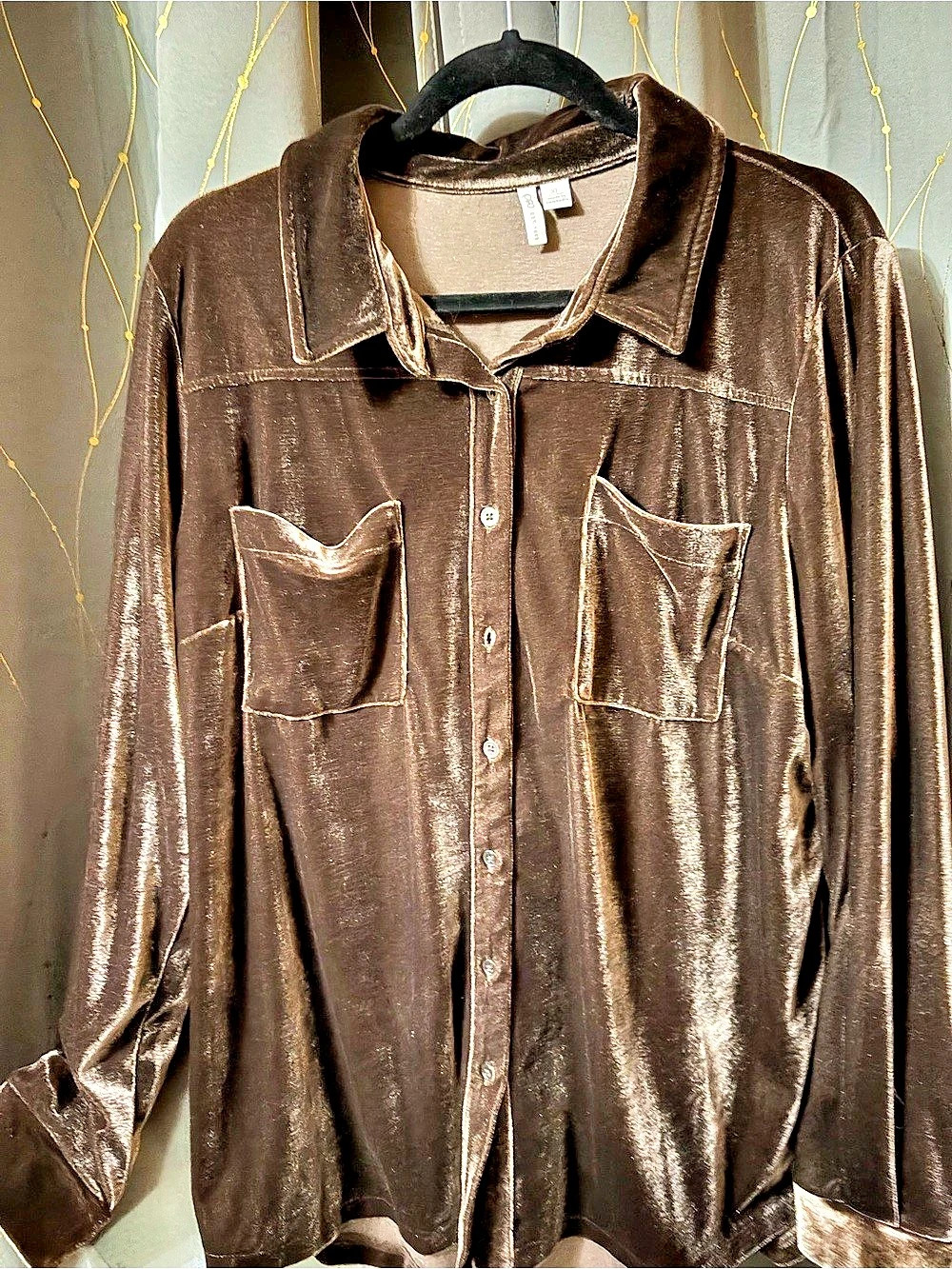 Cato Chocolate Brown Button Down Shirt XL Like New